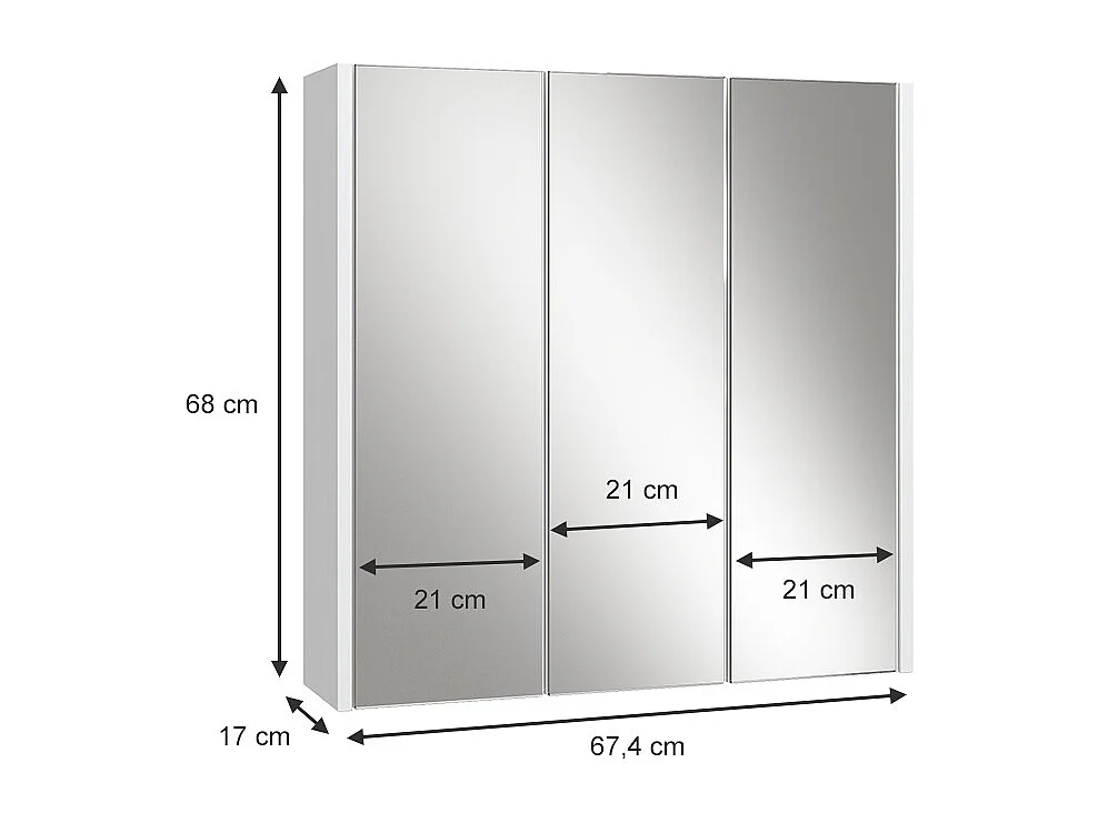 Armoire de toilette blanc 67.4x17x68 majest