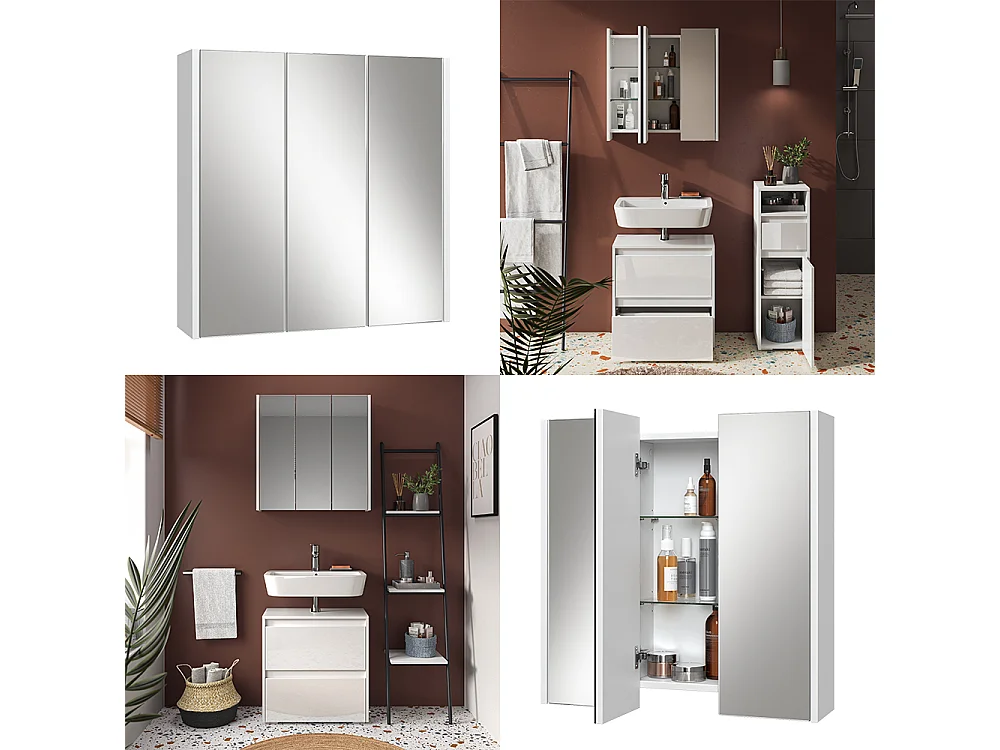 Armoire de toilette blanc 67.4x17x68 majest