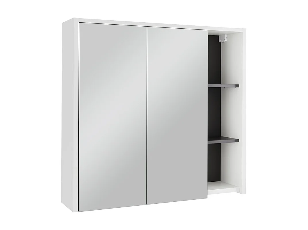 Armoire de salle de bain avec miroir blanc/gris 80x18x75 viola