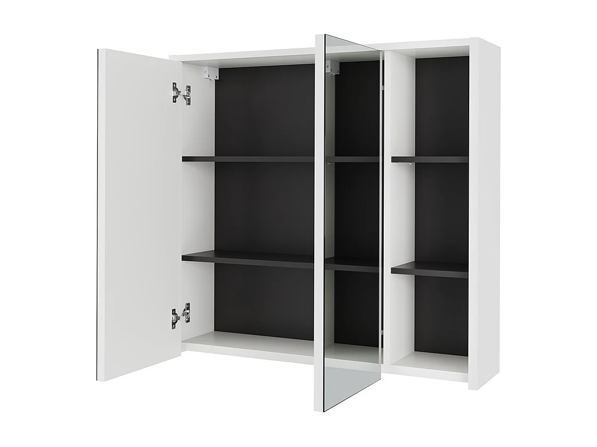 Armoire de salle de bain avec miroir blanc/gris 80x18x75 viola