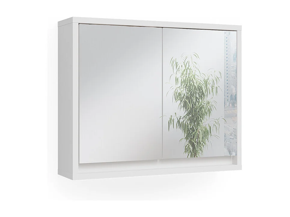 Armario con espejo para baño blanco 55x14x45 mila