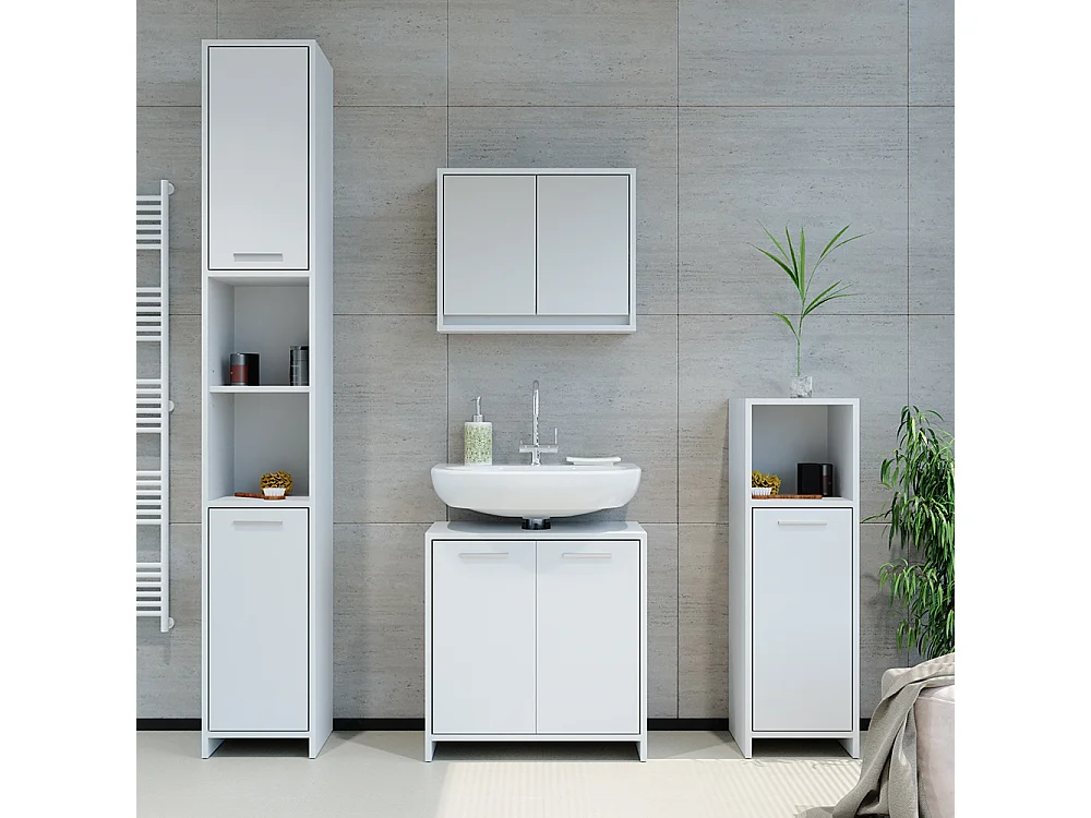 Armoire de toilette blanc 55x14x45 mila