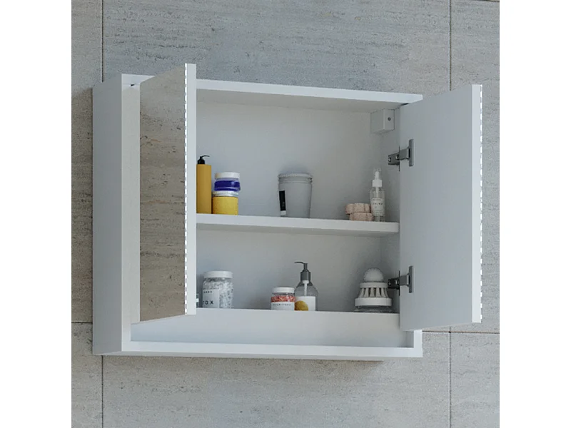 Specchio contenitore bagno bianco 55x14x45 mila