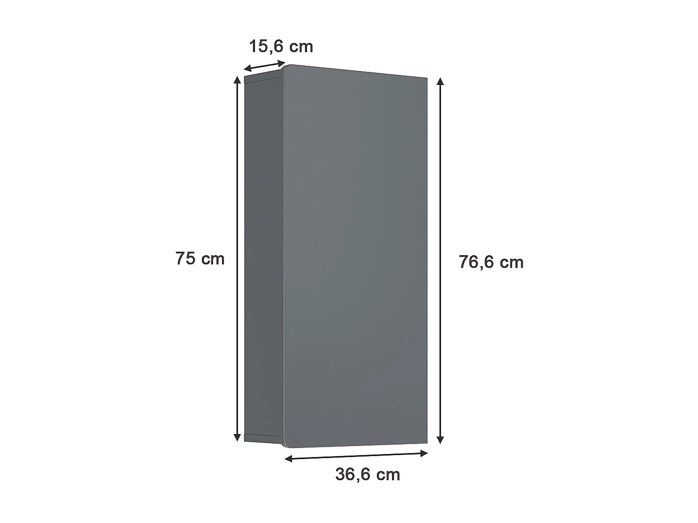 Armoire de salle de bain gris 36.6x15.6x76.6 izan