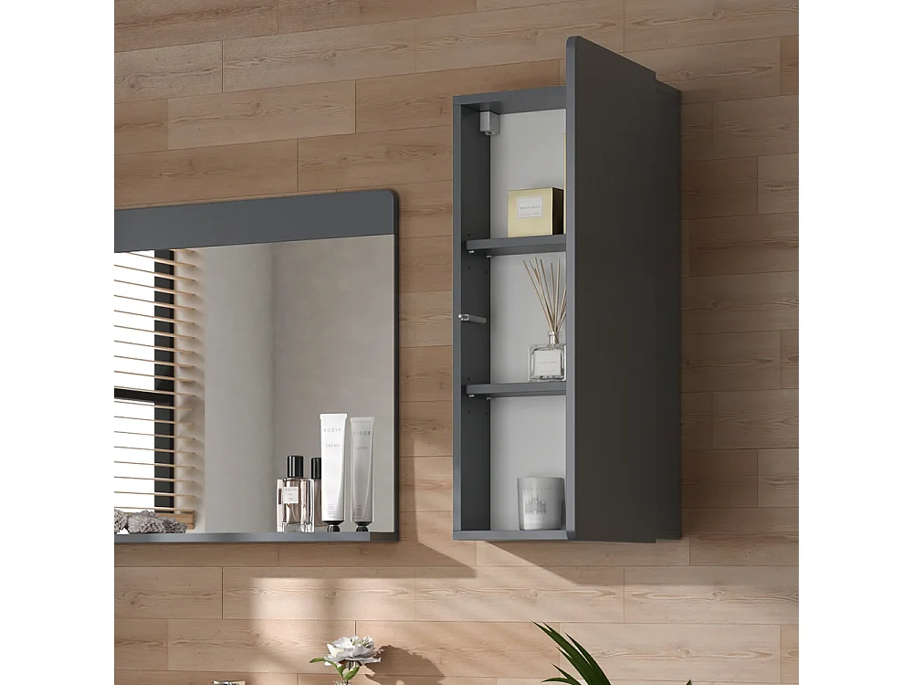 Armoire de salle de bain gris 36.6x15.6x76.6 izan