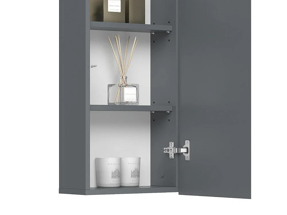 Armoire de salle de bain gris 36.6x15.6x76.6 izan
