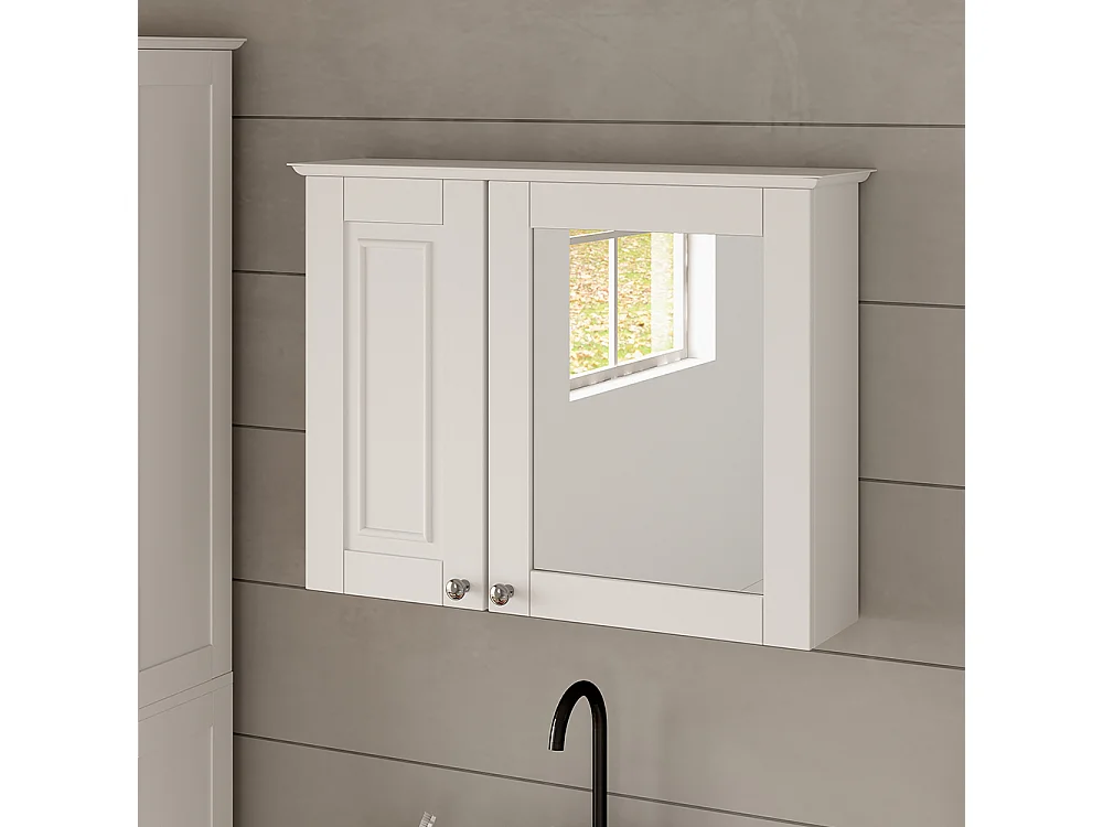 Armario con espejo de baño blanco 68x16.5x51 vanity