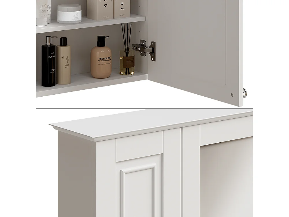 Armario con espejo de baño blanco 68x16.5x51 vanity