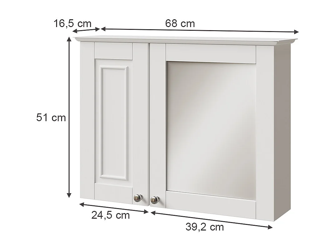 Armoire de toilette blanc 68x16.5x51 vanity