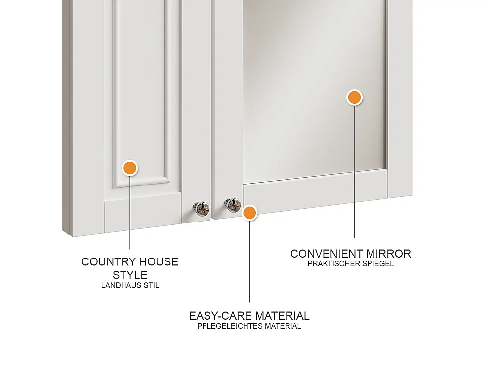 Armoire de toilette blanc 68x16.5x51 vanity