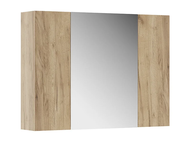 Armario con espejo para baño roble dorado 80x16.4x59.2 leopold