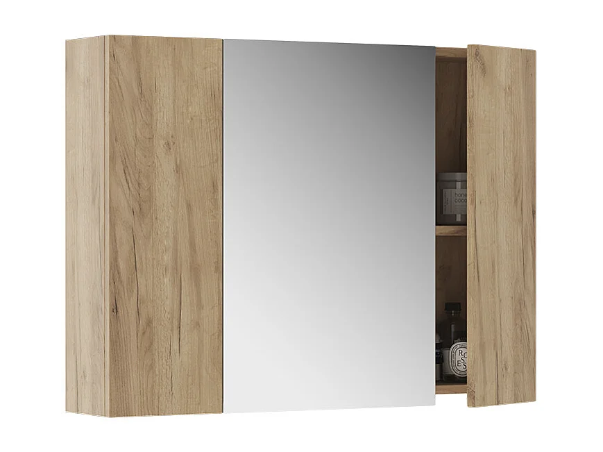 Armoire de toilette chêne de force doré 80x16.4x59.2 leopold