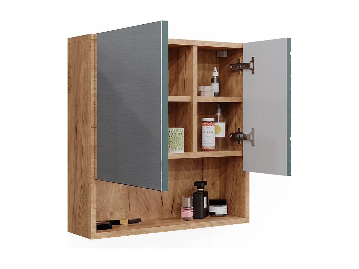 Armoire de toilette vert/force de lor chêne 54x16.9x55 irma