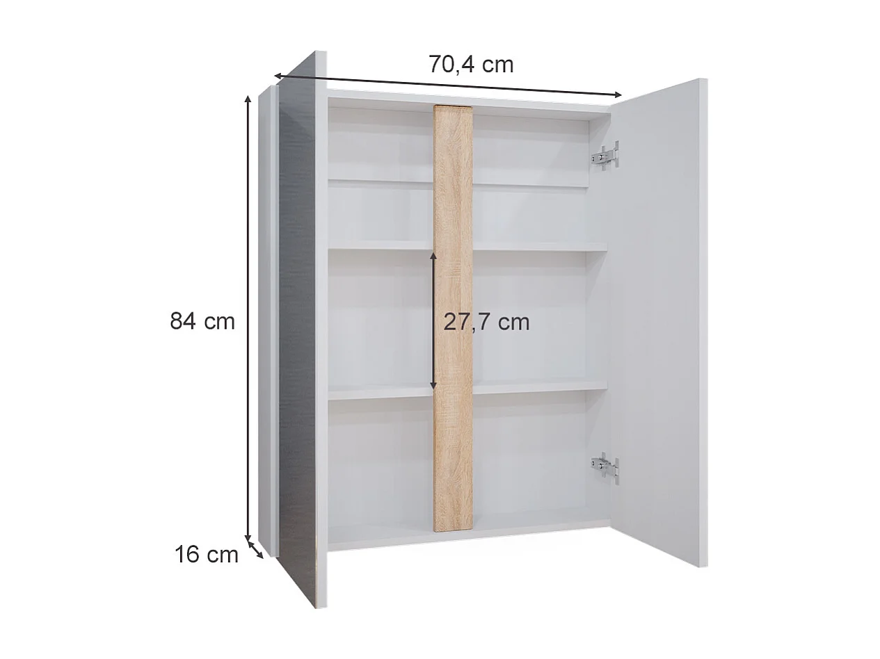 Armoire de toilette blanc 70.4x15.9x84 gloria