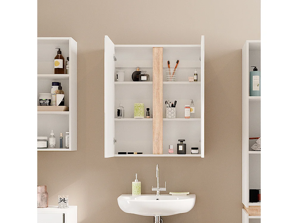 Armoire de toilette blanc 70.4x15.9x84 gloria