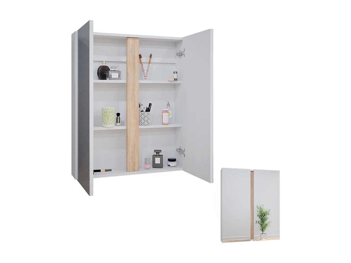 Armoire de toilette blanc 70.4x15.9x84 gloria