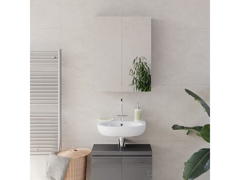 Armoire de toilette anthracite haute brillance 60x17.2x77 fredd