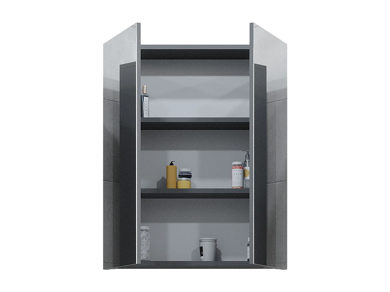 Armoire de toilette anthracite haute brillance 60x17.2x77 fredd