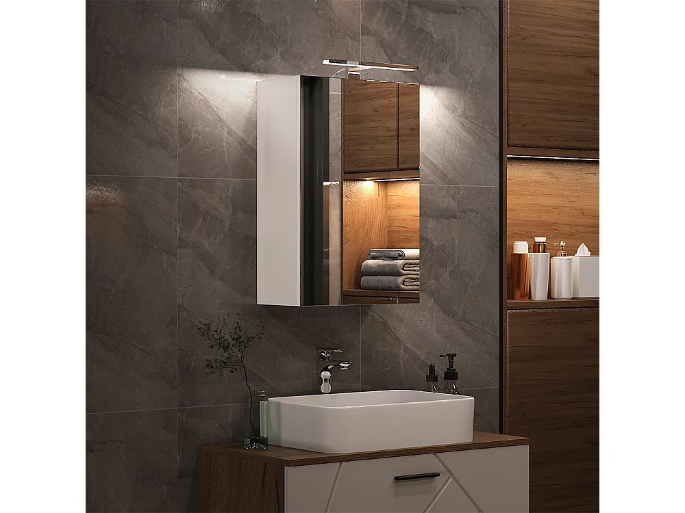 Armario con espejo de baño blanco 40x20x60 lavio