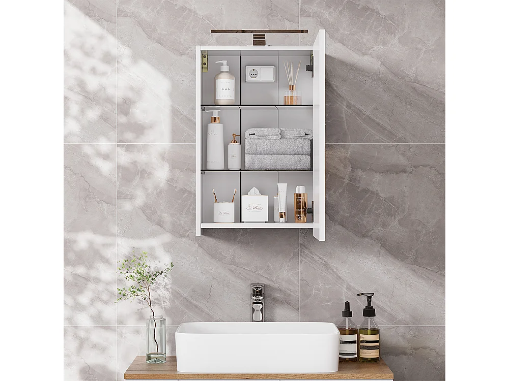 Armoire de toilette blanc 40x20x60 lavio