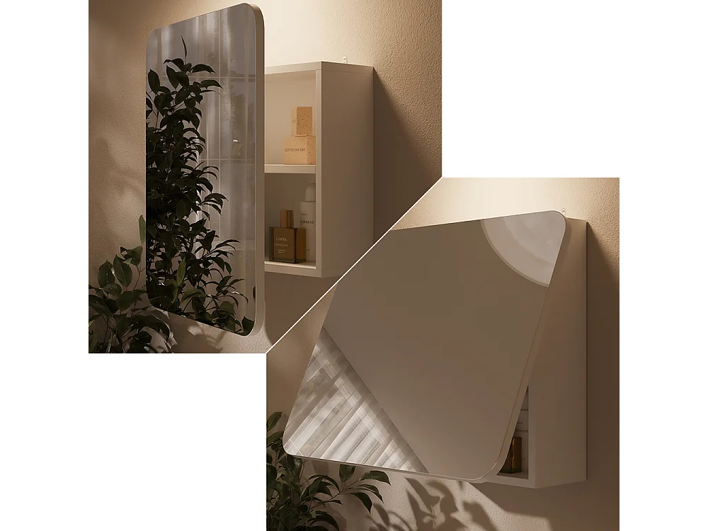 Armario con espejo para baño blanco 60x17.4x50 zino