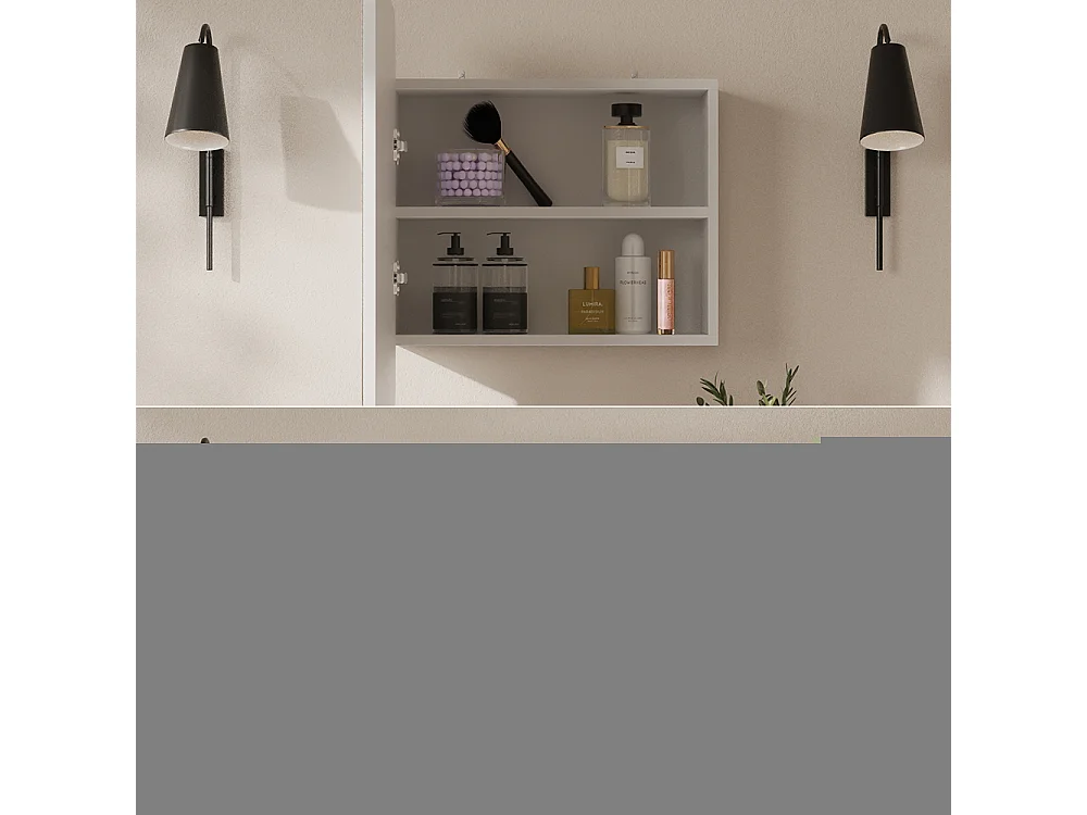 Armario con espejo para baño blanco 60x17.4x50 zino