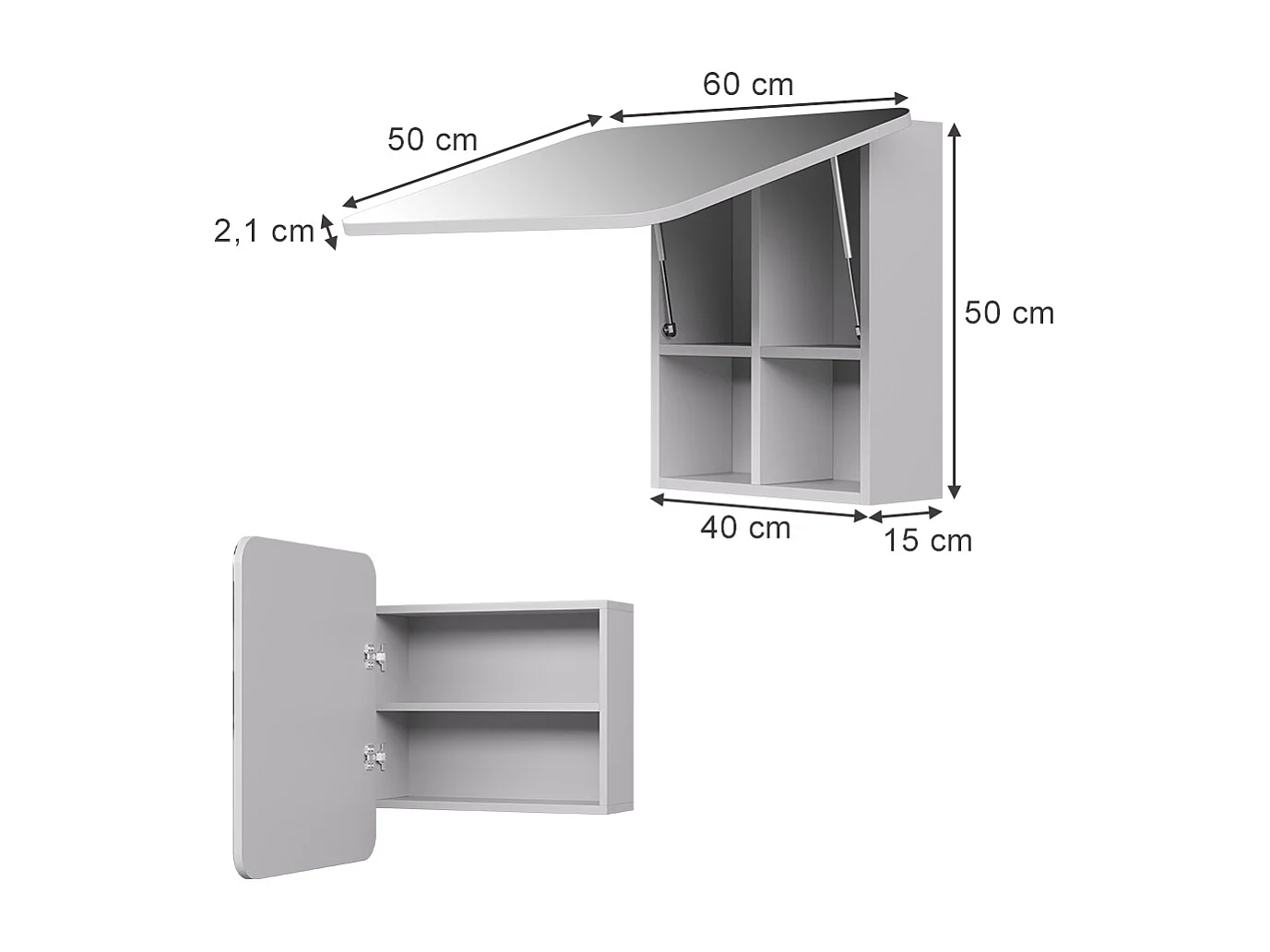 Armoire de toilette blanc 60x17.4x50 zino