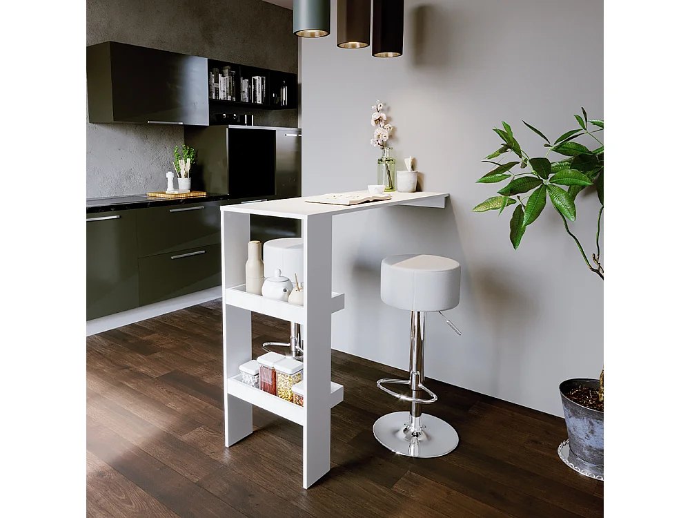 Tabouret de bar blanc 33x33x92