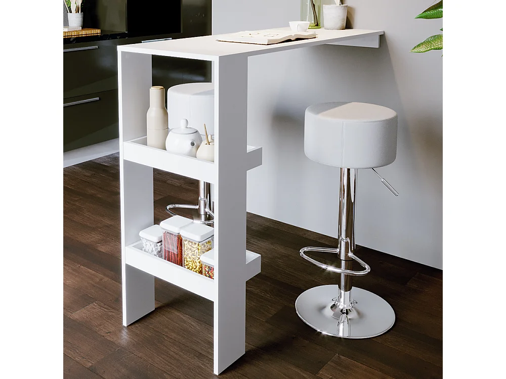 Tabouret de bar blanc 33x33x92