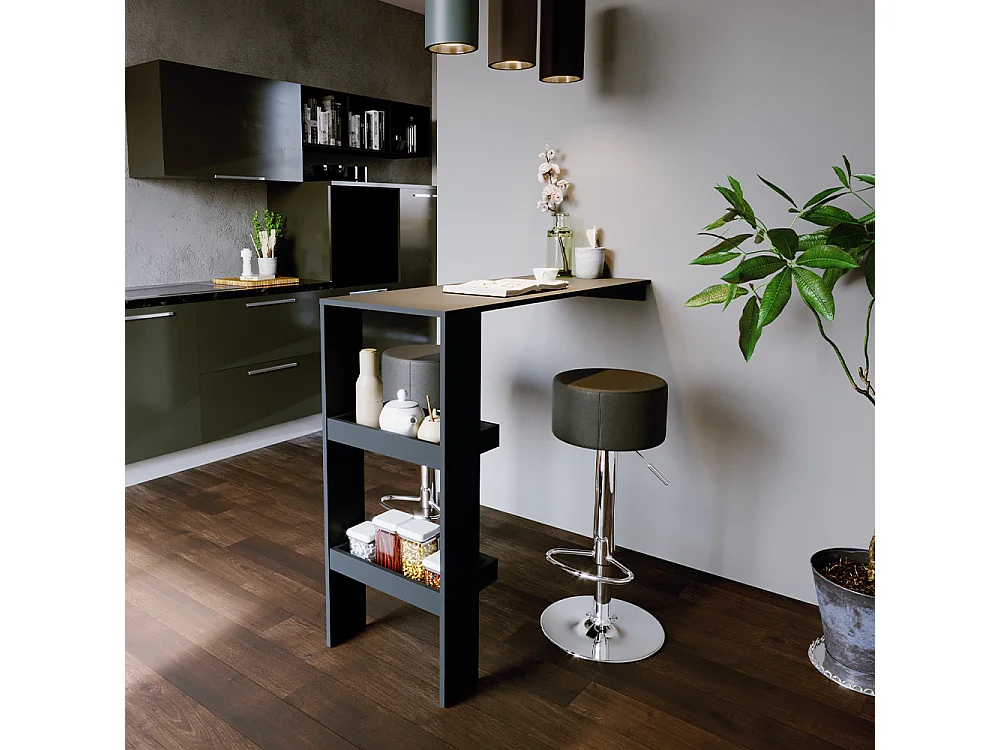 Barhocker 2er Set schwarz 33x33x92