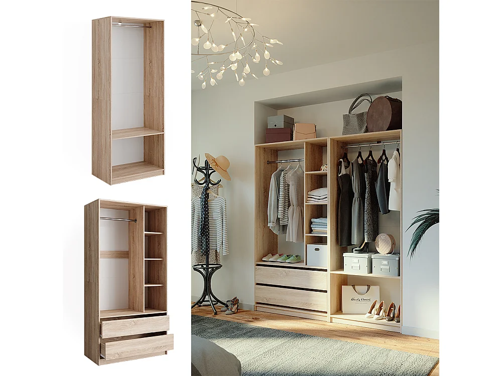 Armoire à vêtements sonoma 100x50x200 elmo