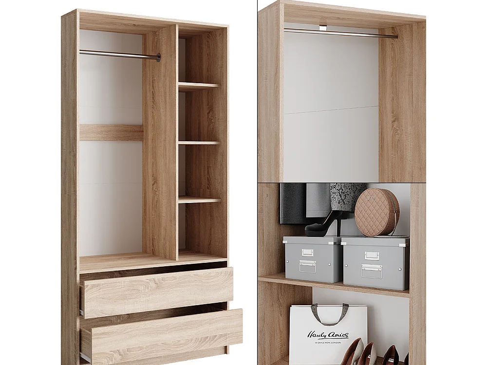 Armoire à vêtements sonoma 100x50x200 elmo