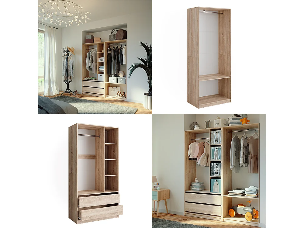 Armoire à vêtements sonoma 100x50x200 elmo