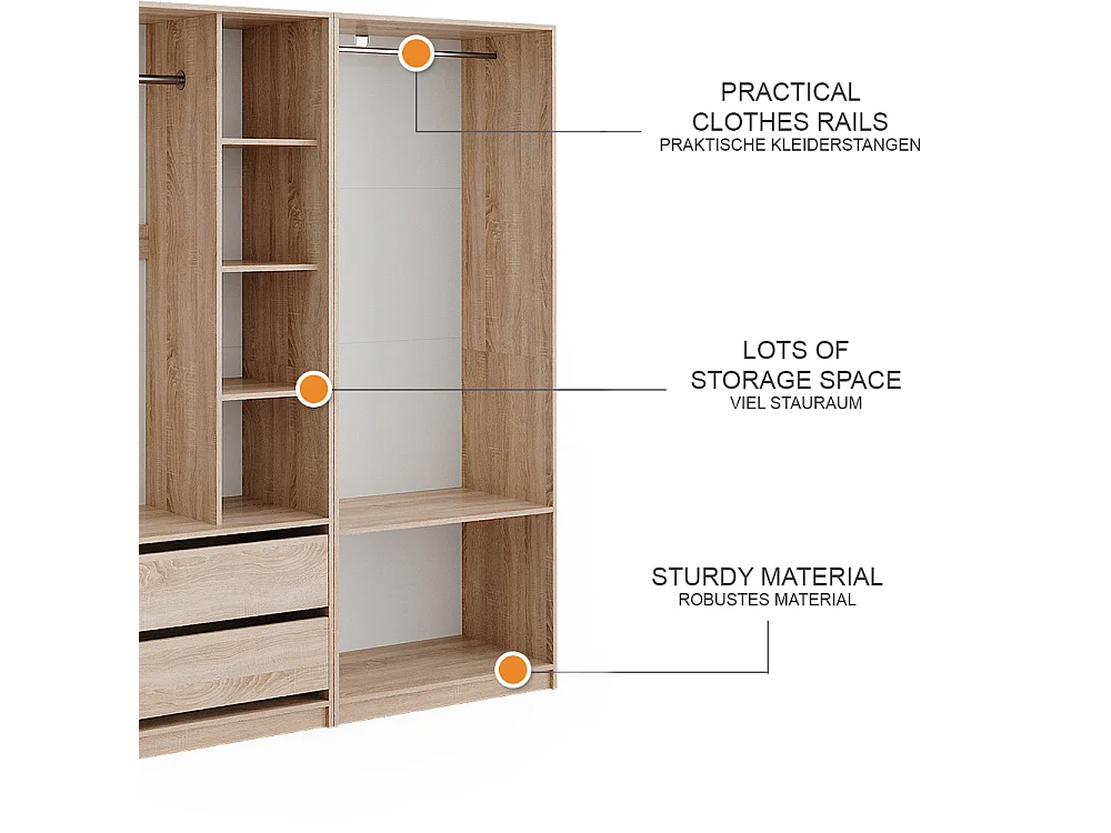Armoire à vêtements sonoma 100x50x200 elmo
