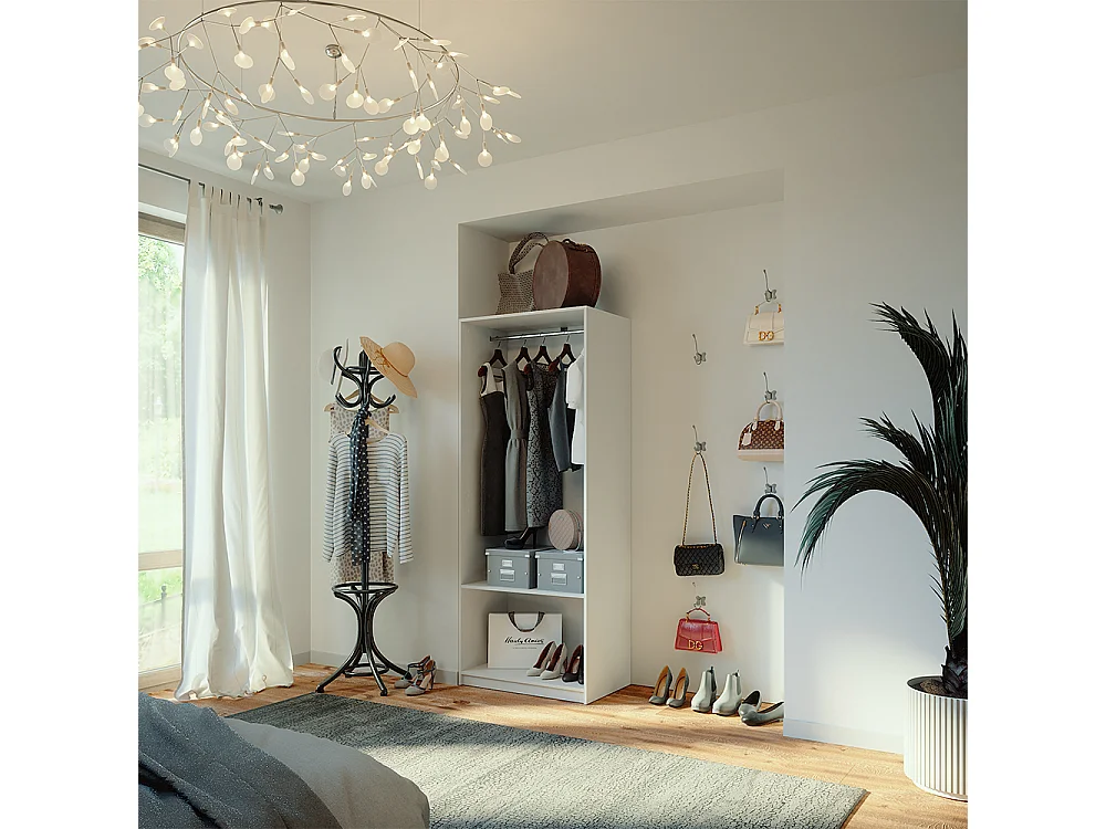 Armoire à vêtements blanc 80x50x200 elmo