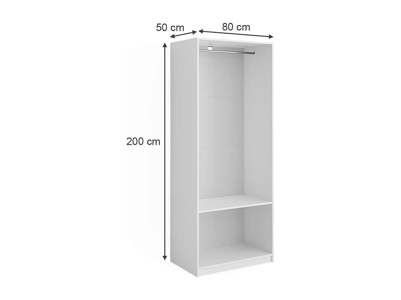 Armoire à vêtements blanc 80x50x200 elmo
