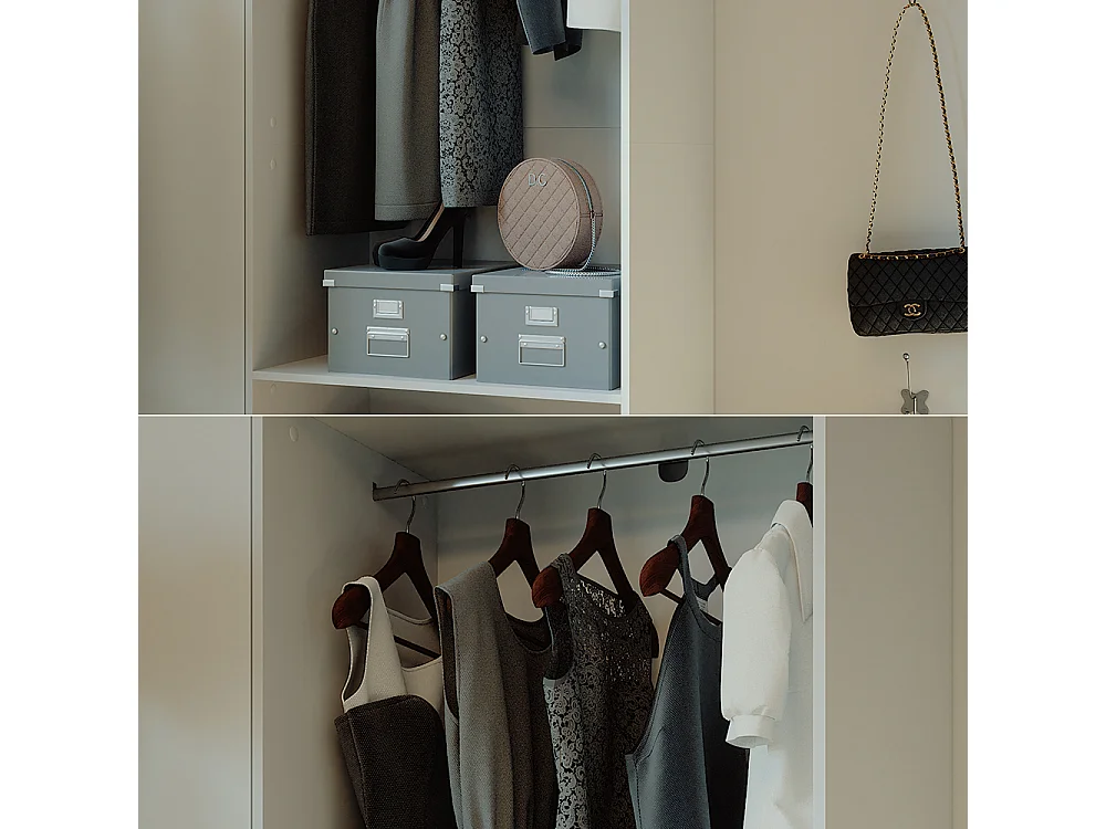 Armoire à vêtements blanc 80x50x200 elmo