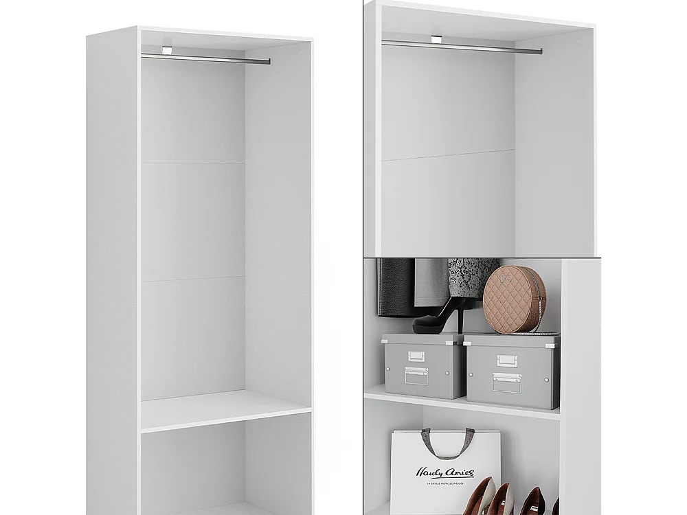 Armoire à vêtements blanc 80x50x200 elmo