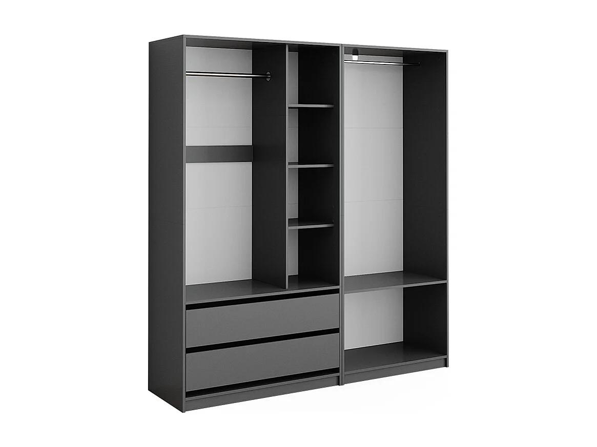 Armoire à vêtements anthracite 100x50x200 elmo