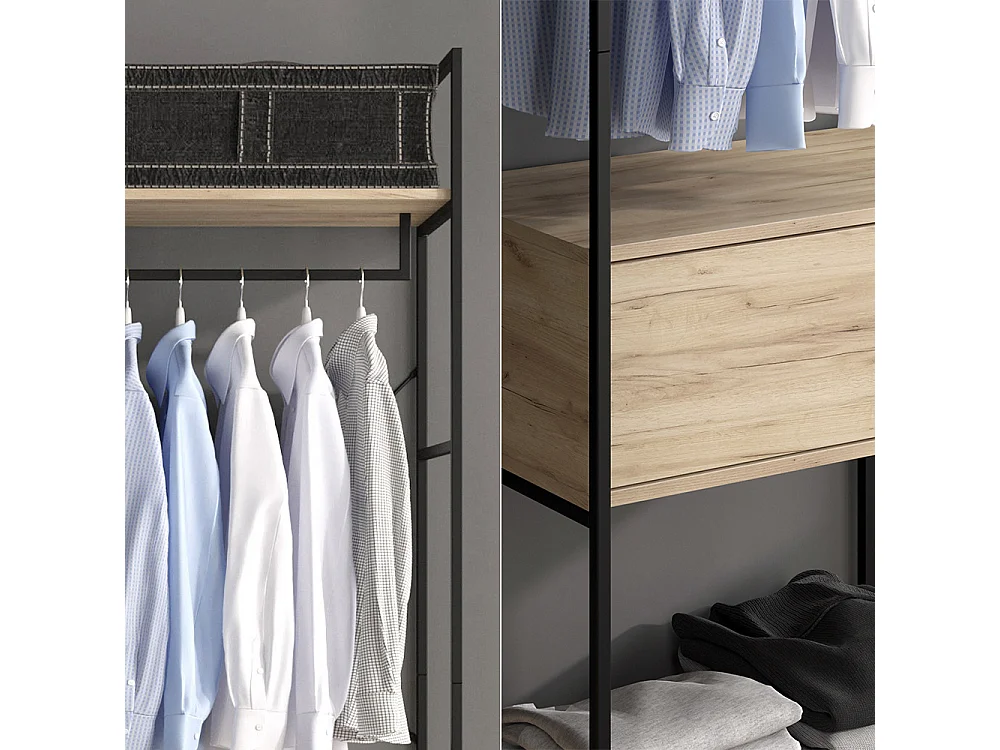 Armoire à vêtements bois 60x40x180 enya