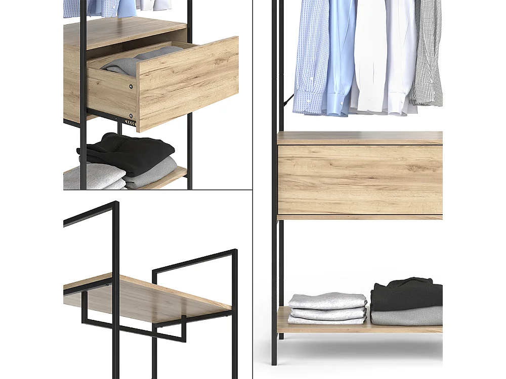 Armoire à vêtements bois 60x40x180 enya