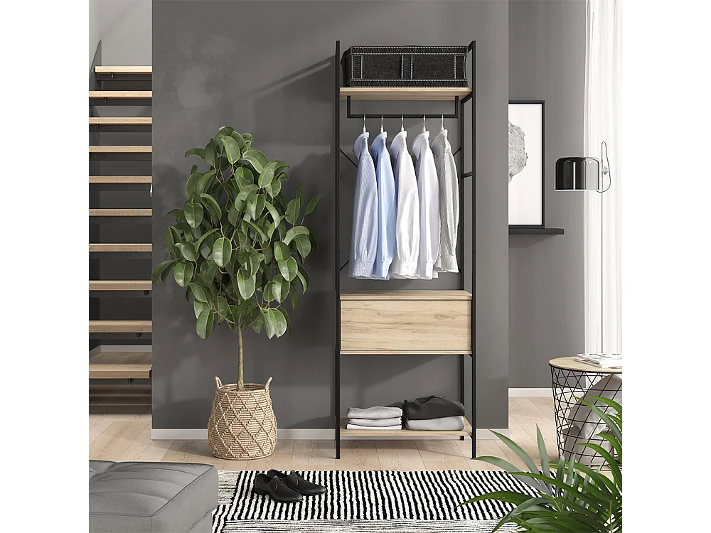 Garderobe hout 60x40x180 enya