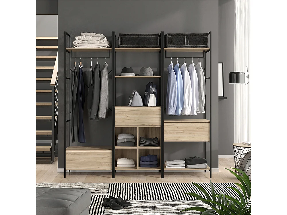 Garderobe hout 60x40x180 enya