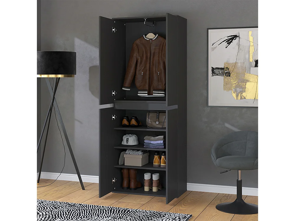 Armoire à vêtements anthracite 74x40x191.5 claus