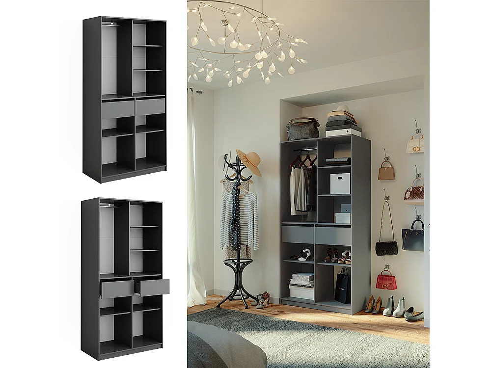 Armario antracita 100x50x200 elmo