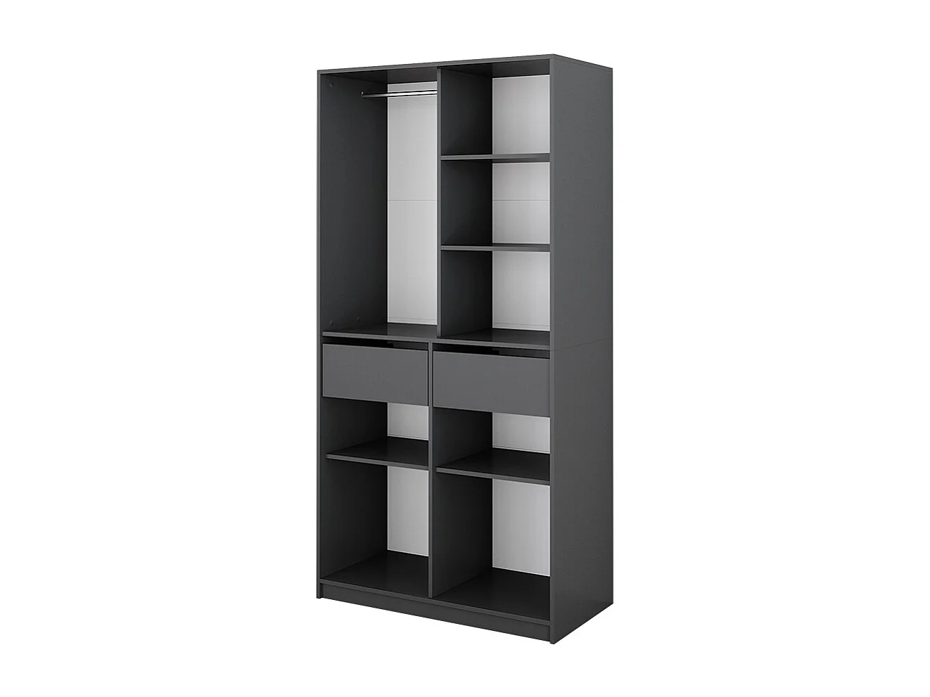 Armoire à vêtements anthracite 100x50x200 elmo