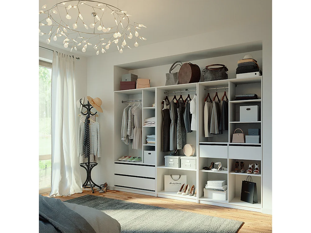 Armoire à vêtements blanc 100x50x200 elmo