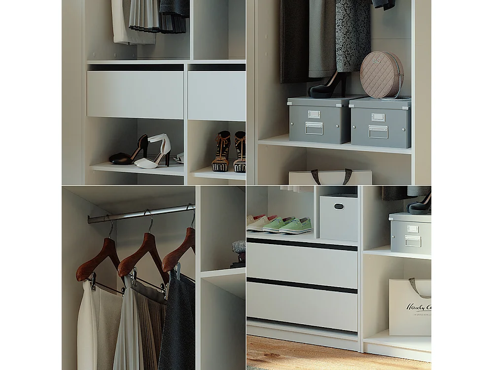 Armoire à vêtements blanc 280x50x200 elmo