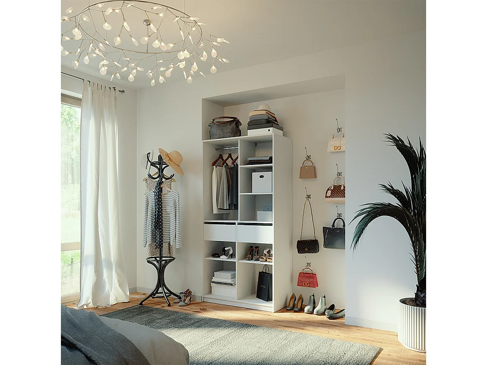 Garderobe wit 100x50x200 elmo