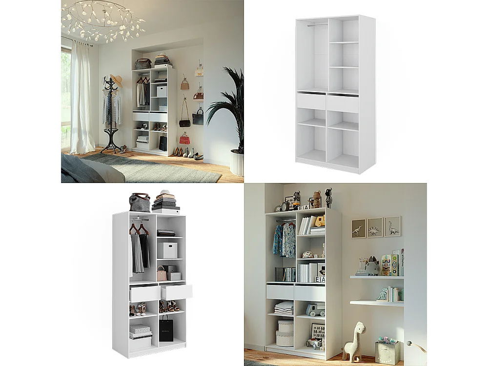 Garderobe wit 100x50x200 elmo